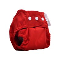 Mother Nature All in Three Bamboo Nappy (Cover+ Insert Bamboo) - Red
